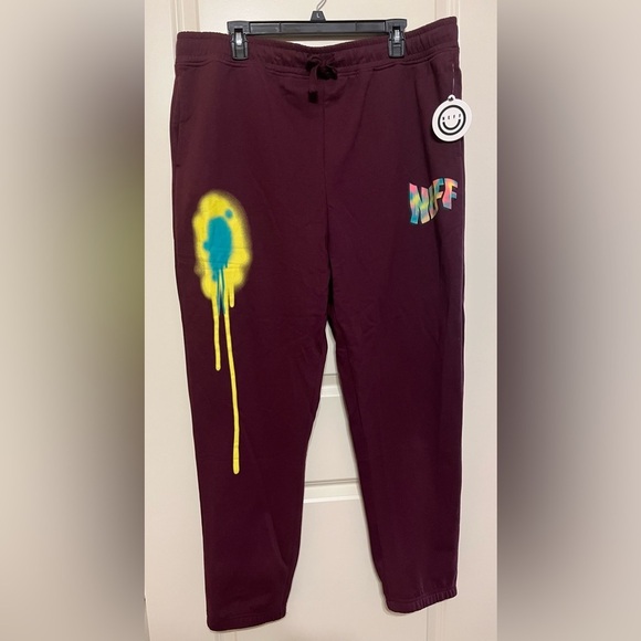 Neff Graffiti Spray Paint Splatter Tapered Leg Sweatpants Mens Size 2XL NWT - Picture 4 of 10